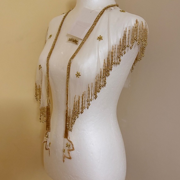 Gold Beaded \'Florida\' Decorative Shawl main image 5